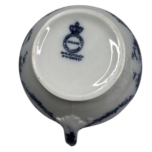 Antique Marlborough England Flow Blue Gravy Boat Porcelain  John Maddock & Sons - Picture 3 of 14